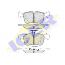 182198 ICER Комплект тормозных колодок, дисковый тормоз