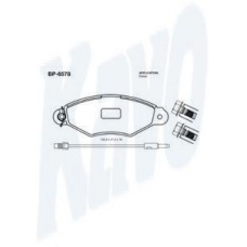 BP-6578 KAVO PARTS Комплект тормозных колодок, дисковый тормоз
