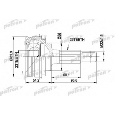 PCV1346 PATRON Шарнирный комплект, приводной вал