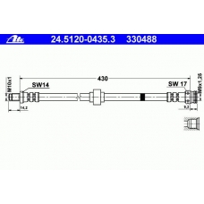24.5120-0435.3 ATE Тормозной шланг