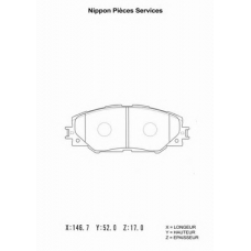 T360A51 NPS Комплект тормозных колодок, дисковый тормоз