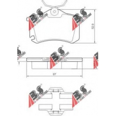 37412 ABS Комплект тормозных колодок, дисковый тормоз