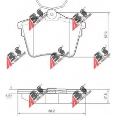 37466 OE ABS Комплект тормозных колодок, дисковый тормоз