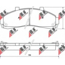 38652 ABS Комплект тормозных колодок, дисковый тормоз