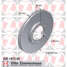 430.1472.00 ZIMMERMANN Тормозной диск