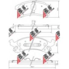 38673 ABS Комплект тормозных колодок, дисковый тормоз