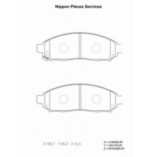 N360N90 NPS Комплект тормозных колодок, дисковый тормоз