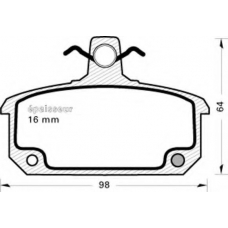 122 MGA Комплект тормозных колодок, дисковый тормоз