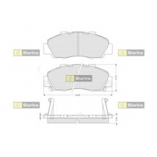 BD S214P STARLINE Комплект тормозных колодок, дисковый тормоз