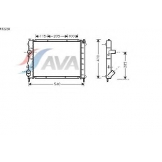 RT2230 AVA Радиатор, охлаждение двигателя