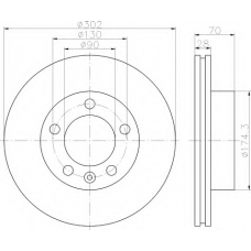 8DD 355 117-121 HELLA Тормозной диск