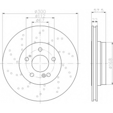 8DD 355 110-151 HELLA Тормозной диск