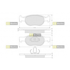BD S823P STARLINE Комплект тормозных колодок, дисковый тормоз