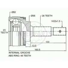 OJ-0242 InterParts Шарнирный комплект, приводной вал