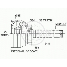 OJ-0609 InterParts Шарнирный комплект, приводной вал