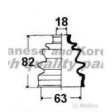 0858-2008 ASHUKI Комплект пылника, приводной вал