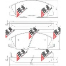 37242 ABS Комплект тормозных колодок, дисковый тормоз
