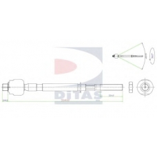 A2-5402 DITAS Осевой шарнир, рулевая тяга