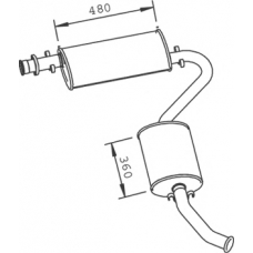 33362 DINEX Средний / конечный глушитель ог