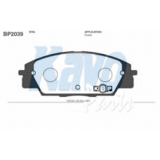 BP-2039 KAVO PARTS Комплект тормозных колодок, дисковый тормоз