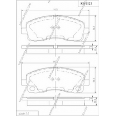 M361I23 NPS Комплект тормозных колодок, дисковый тормоз