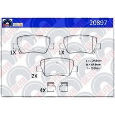 20897 GALFER Комплект тормозных колодок, дисковый тормоз