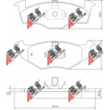36969 ABS Комплект тормозных колодок, дисковый тормоз