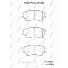 H360I13 NPS Комплект тормозных колодок, дисковый тормоз