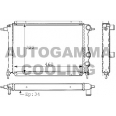 100874 AUTOGAMMA Радиатор, охлаждение двигателя