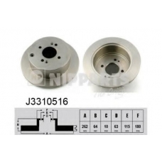 J3310516 NIPPARTS Тормозной диск