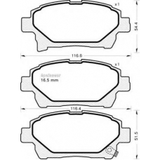 973 MGA Комплект тормозных колодок, дисковый тормоз
