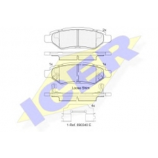 182142 ICER Комплект тормозных колодок, дисковый тормоз