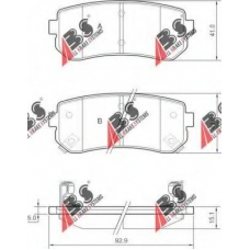 37533 ABS Комплект тормозных колодок, дисковый тормоз
