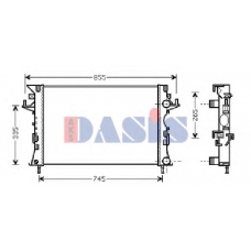 180001N AKS DASIS Радиатор, охлаждение двигателя