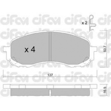 822-762-0 CIFAM Комплект тормозных колодок, дисковый тормоз