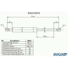 BGS10816 BUGIAD Газовая пружина, крышка багажник