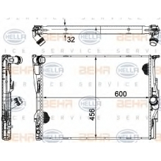 8MK 376 754-054 HELLA Радиатор, охлаждение двигателя