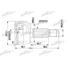 PCV1283 PATRON Шарнирный комплект, приводной вал