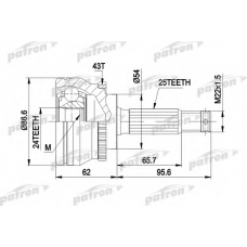 PCV1331 PATRON Шарнирный комплект, приводной вал