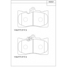 KD2521 ASIMCO Комплект тормозных колодок, дисковый тормоз