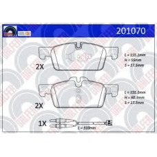 201070 GALFER Комплект тормозных колодок, дисковый тормоз