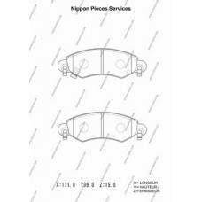 S360I09 NPS Комплект тормозных колодок, дисковый тормоз