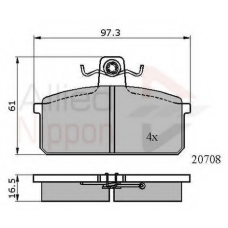 ADB0204 COMLINE Комплект тормозных колодок, дисковый тормоз