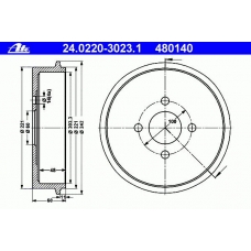 24.0220-3023.1 ATE Тормозной барабан