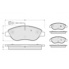 PF1250 PROCODIS FRANCE Комплект тормозных колодок, дисковый тормоз