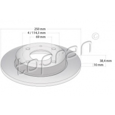 407 960 TOPRAN Тормозной диск