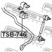 TSB-746 FEBEST Опора, стабилизатор
