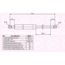 35277120 KLOKKERHOLM Газовая пружина, крышка багажник