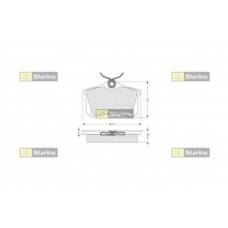 BD S002S STARLINE Комплект тормозных колодок, дисковый тормоз