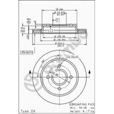 09.5708.10 BREMBO Тормозной диск